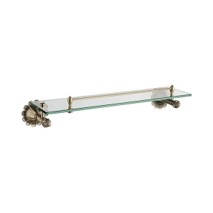 Sunflower Series Antique Brass Old Style Glass Bathroom Shelves